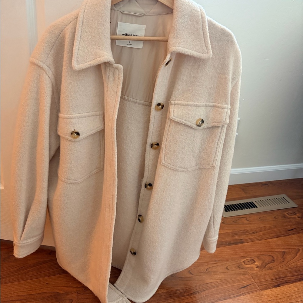Aritzia Cream Utility Jacket with Flap Pockets